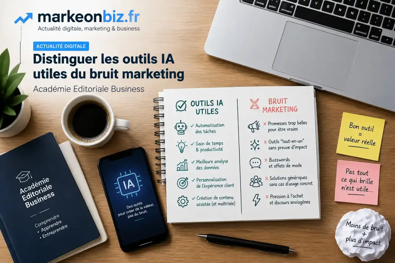 Actualité digitale de markeonbiz.fr : distinguer les outils IA utiles du bruit marketing