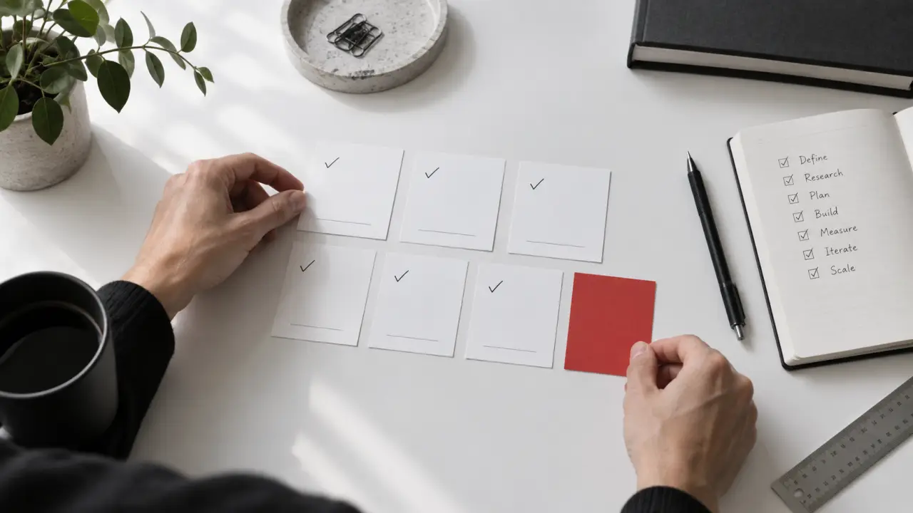 Espace de travail minimaliste organisé selon une grille pour analyser une proposition de valeur