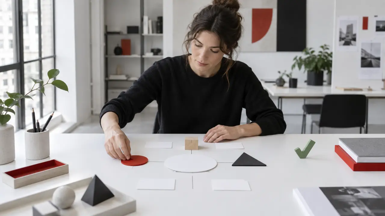 Espace de travail minimaliste organisé selon une grille, pour analyser une proposition de valeur